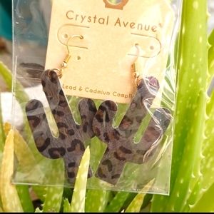 Leopard Cactus Earrings